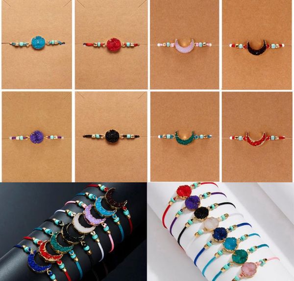 

handwoven precious gemstone bracelet make a wish natural stone bracelet handmade beads braided bracelets with card jewelry drop s4830924, Golden;silver