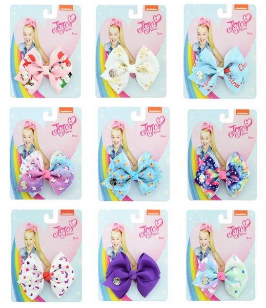 

jojo siwa bow hair clips christmas bowknot hairpins baby girls grosgrain ribbon hairclip barrettes kids gift diy hair accessories 9190311, Slivery;white