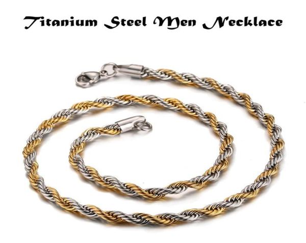 

mens trendy jewelry women collar joyas titanium steel men fashion ed braided chains necklace gold silver 55cm06cm5607899