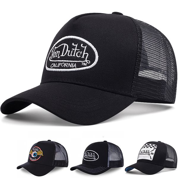 

ball caps von summer baseball cap women men trucker hat embroidered cotton mesh 230718, Blue;gray