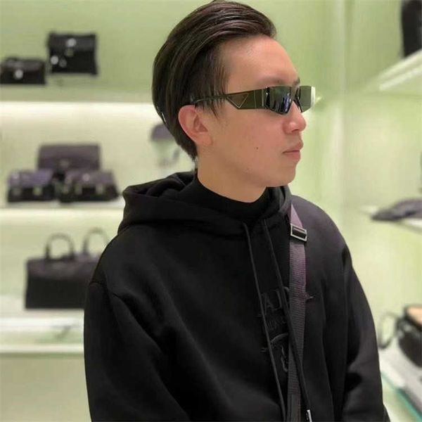 

Designer Triangular signature top sunglasses P Personalized Cat Eye Women's Narrow Frame Concave Shape Frameless Ultra Light Men's Fashion SPR59 with logo box