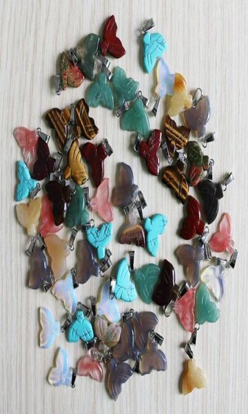 

whole 25pcslot fubaoying fashion natural stone color mixing fishtail shape pendant for jewelry making earring 7139643, Bronze;silver