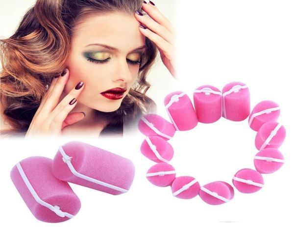 

12pcsset girls hair styling tools soft cushion hair curlers sponge hair roller 2 sizes hairdressing rollers tools4941415