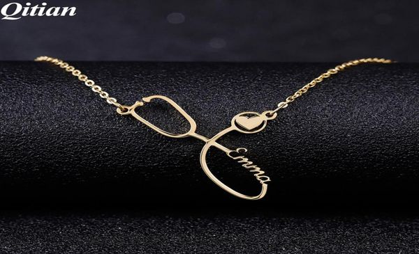 

custom necklaces stainless steel necklace stethoscope personalized name necklaces for women nurse and doctors jewelry4675974, Silver