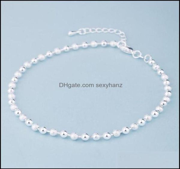 

anklets jewelry summer fashion 925 sterling sier chain for women beach party beads ankle bracelet foot girl gifts drop delivery 208103486, Red;blue