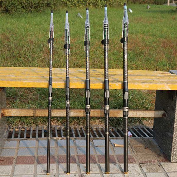 

casting rods black carbon sensitive tips rocky fishing rod 4.5m 5.4m 6.3m 7.2m spinning saltwater feeder rod float fishing t230718