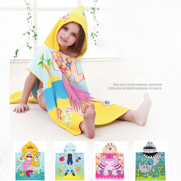 

gift sets cartoon child kid hooded cloak infant bathrob baby bath towel robe boy girl beach soft poncho muslin blanket squares 230718