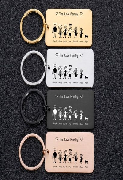 

jewelry accessories customized jewelrycustomized key chains family love cute keychain engraved the smith family for parents childr7050224, Slivery;golden