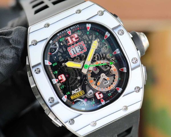 

designer fantasic men wrist watches superb rm62-01 watch g9jr fully automatic mechanical movement sapphire mirror ntpt carbon fiber case wit, Slivery;brown