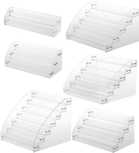 

multilayer detachable acrylic nail polish rack tabledisplay clear makeup organizer varnish sunglasses tray stand holder9339904, Black