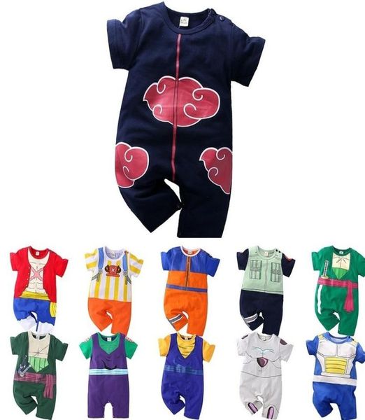

024m baby romper boy girl anime luffy akatsuki zoro bodysuit born kids costume summer clothes toddler onepieces jumpsuit 2205143996310, Blue
