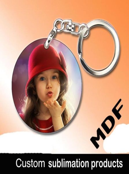 

sublimation blank mdf wooden keychain thermal transfer print design picture personality advertising custom gift pendant for advert1584292, Slivery;golden