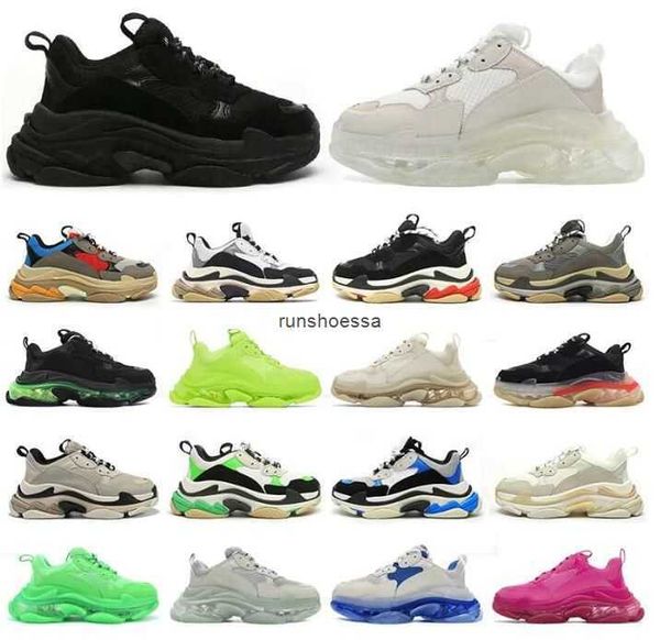 

paris casual shoes triple s clear sole trainers dad shoe sneaker black oversized mens womens beige runners chaussures