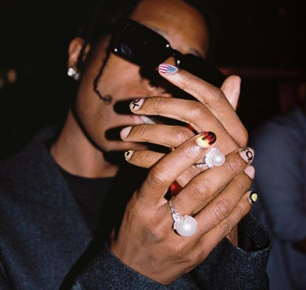 

asap rocky natural pearl ring for men and women hip hop ring end ring fashion accessories pearl rings5455016, Golden;silver