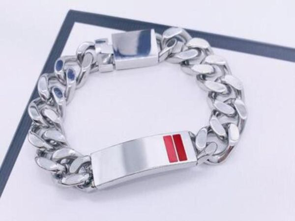 

designer bracelet link womem men necklaces bracelets 316l stainless steel choker jewelry high polished casting chains double safet7224966, Black