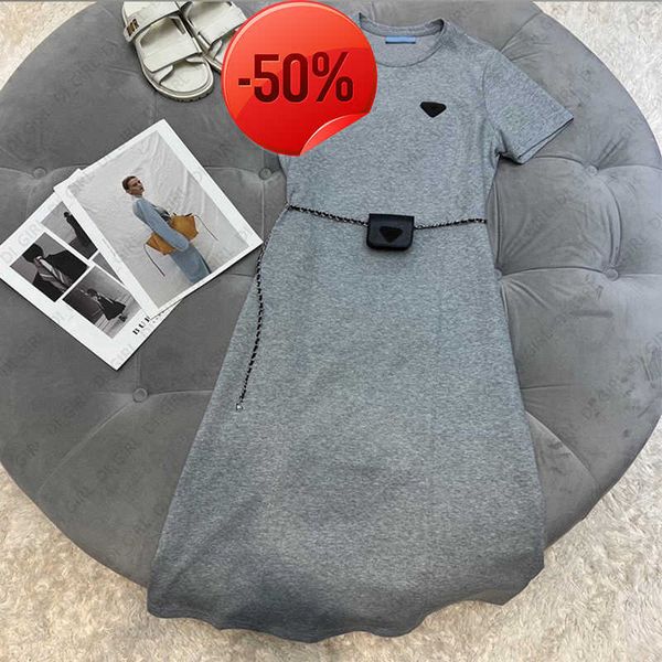 

women deess designer calssic triangle pint long dresses summer slim one-piece skirt with chain pack356, Black;gray