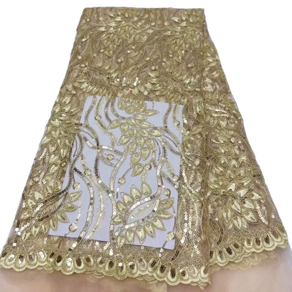 

yq-6052 tulle fabric lace net embroidery premium quality sequins lace 5 yards women gown sewing spangle embroidery daily 2023 coil rope embr, Black;white