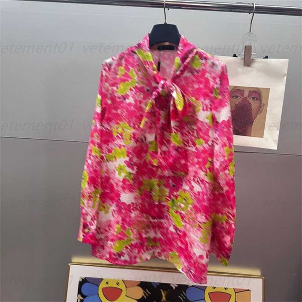 

cardigan for women designer shirt woman new scarf collar with floral pattern button down long sleeve shirts lady party wear, White