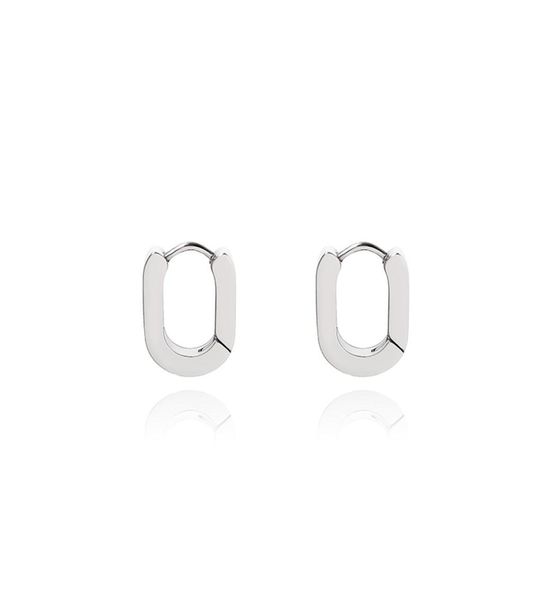 

titanium steel ear cuff does not fade minimalist style bold flat oval ring earrings male and female personality street7377073, Silver