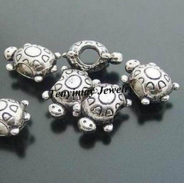 

antique tortoise shape alloy big hole beads whole 100pcs012335232, Black