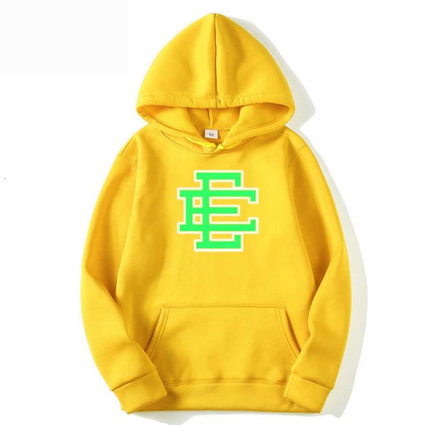 

mens designer ee hoodie eric emanuel sweatshirts pullover streetwear oversized clothing hooded jumper refflective letter printing size s-xl, Black