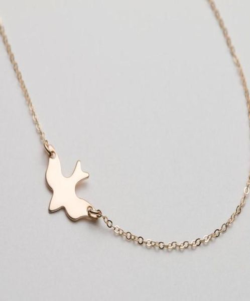 

10pcs n107 gold silver tiny soar flying bird necklace peace dove necklace little swallow baby bird necklaces abstract necklaces6176930