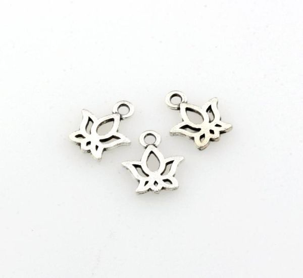 

300pcs charms lotus flower 11x13mm antique silver jewelry making diy handmade craft5065431, Bronze;silver
