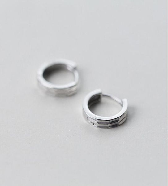 

solid sterling silver simple huggie hoop earrings men women a1044 6297060, Golden;silver