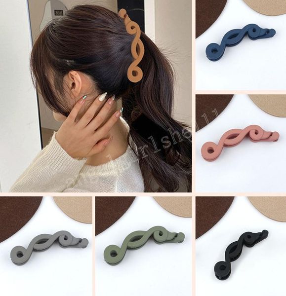 

frosted hair clips solid color banana clip women039s hair accessories fashion ponytail barrettes hair claws hairpins1896617, Slivery;white