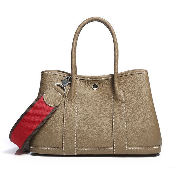 

9a first layer cowhide litchi grain women's bag solid casual shoulder bag personalized party garden bag