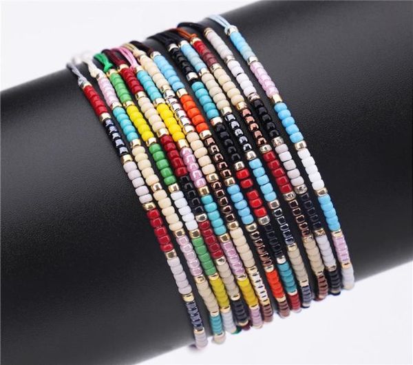 

popular bohemian jewelry colorful seed beads charm bracelets for young men women gift8122680, Golden;silver
