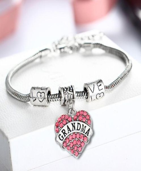 

dhl diamond love heart bracelet crystal family member mom daughter grandma teacher believe faith hope friend for women christ8209376, Golden;silver
