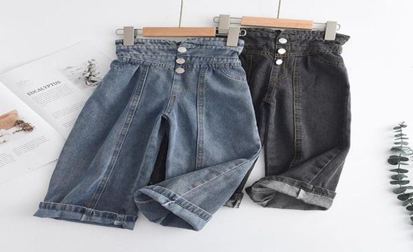 

jeans baby girl four season solid color wide leg for kids toddler casual pants loose denim trousers korean clothes7007770, Blue
