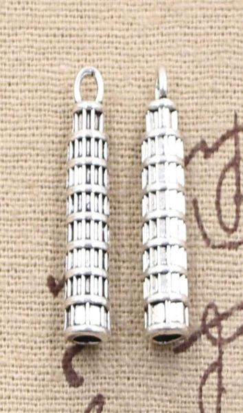 

60pcs charms leaning tower of pisa italy 257mm antique making pendant fitvintage tibetan silverdiy bracelet necklace1343839, Bronze;silver