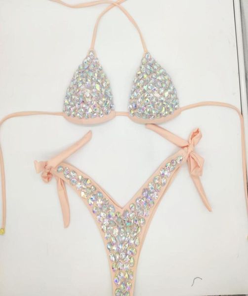 

2021 venus vacation diamond bikini set rhinestone swimwear crystal bathing suit women biquini bling stones swimsuit81262437316817