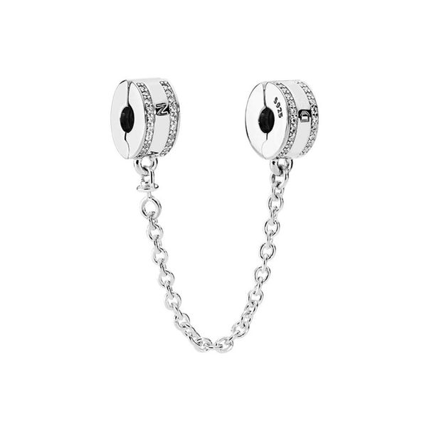 

authentic sterling silver safety chain charm women girls jewelry diy accessories with original box for chain bracelet bangle making charms51, Bronze;silver