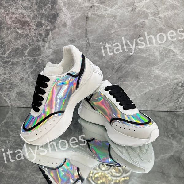 

2023 luxury reflective leather dad shoes space stitching material sneakers designer sneakers modern autumn winter trendy shoes xsd230403, Black