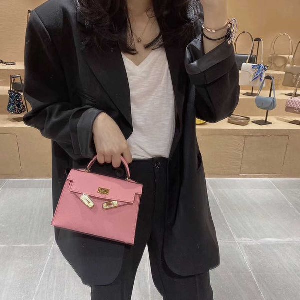 

designer kelys tote bag 2023 new genuine leather second generation mini handbag versatile fashion one shoulder crossbody women's smalln