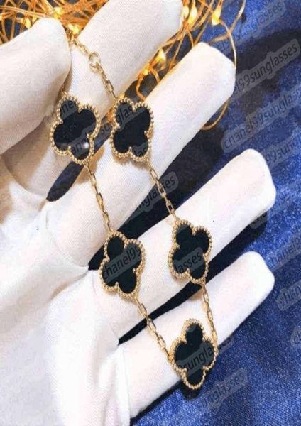 

classic fashion 4 leaf clover charm bracelets bangle chain 18k gold agate shell motherofpearl for womengirls linkd1to a185458252, Golden;silver