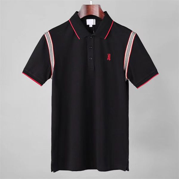 

1 new fashion london england polos shirts mens designers polo shirts high street embroidery printing t shirt men summer cotton casual t-shir, White;black