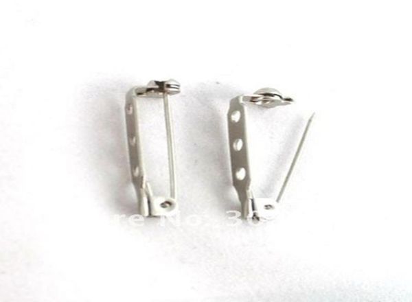 

300pcs 3holes brooch pin back bar findings 28x5mm 204400123347211, Silver