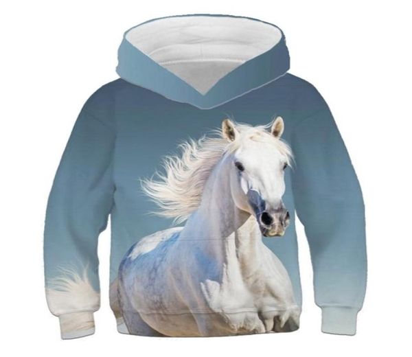 

414years big child sweatshirts kids winter spring autumn outwear boys horse 3d hoodies girls coats fashion clothes for teen 220118666000, Black