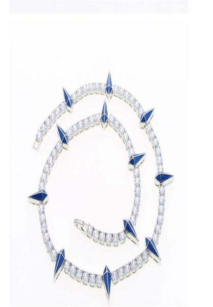 

2022 new korean fashion graduated niche design zircon tennis chain pointed pendant luminous effect black panther necklace256v3511730