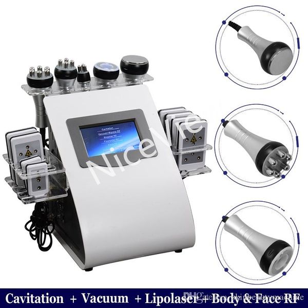 

6 in 1 cavitation slimming machine facial handle ultrasound radio frequency technology beauty salon
