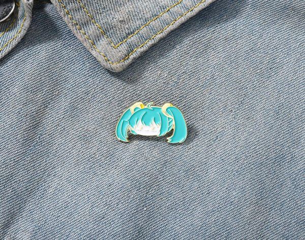 

virtual idol enamel pins custom ponytail girl singer brooches lapel badges cartoon funny anime jewelry gift for kids friends4201967, Blue