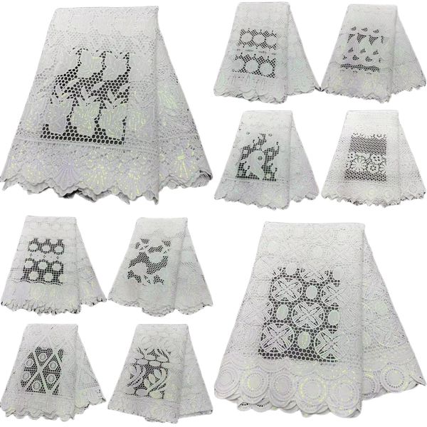 

yq-2106 water soluble eyelet fabric lace premium quality white series 5 yards women gown sewing latest style daily 2023 matching dress party, Black;white