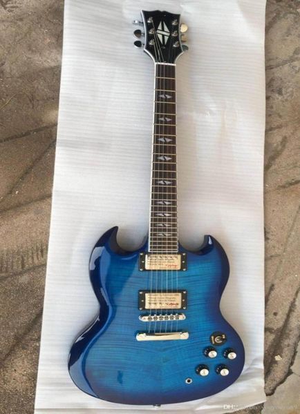 

custom factory electric guitar guitar new arrival 24f sg burst in blue3477968