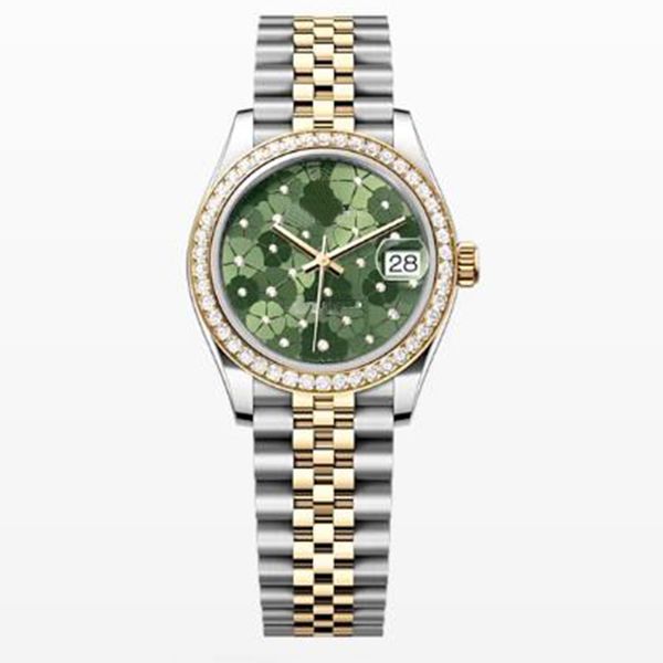 

ladies women watch motif diamond 31mm women's datejust two tone oyster band sapphire dial automatic movement mechanical watches wristwa, Slivery;brown