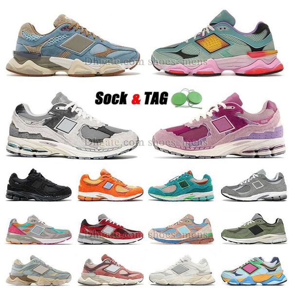 

men designer 9060s casual shoes 2002rs suede penny cookie pink violet noir black castlerock cherry blossom outdoor trainers sneakers 2ueo