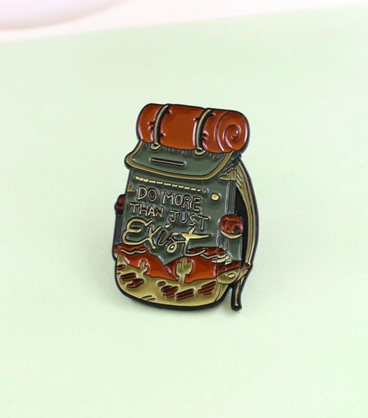 

new green travel backpack brooch troop military training backpack tent enamel pin male and female denim clothes lapel pendant jewe1637922, Gray